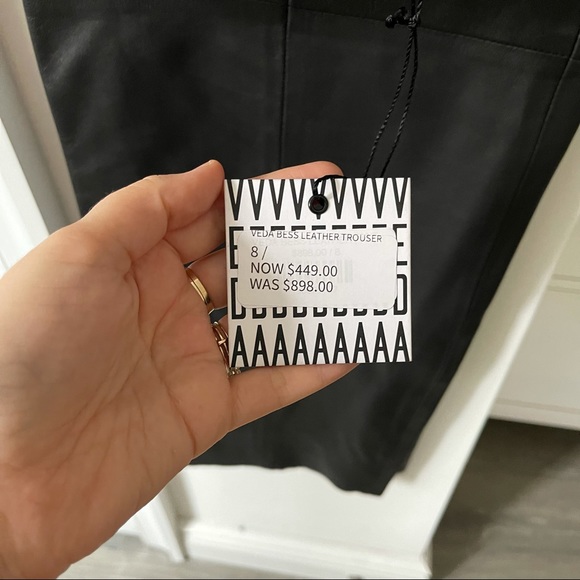 Veda Bess Black Leather Trousers - Picture 3 of 9